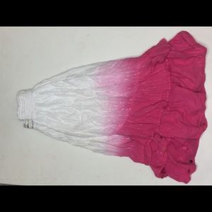 White to pink long to the ankle skirt